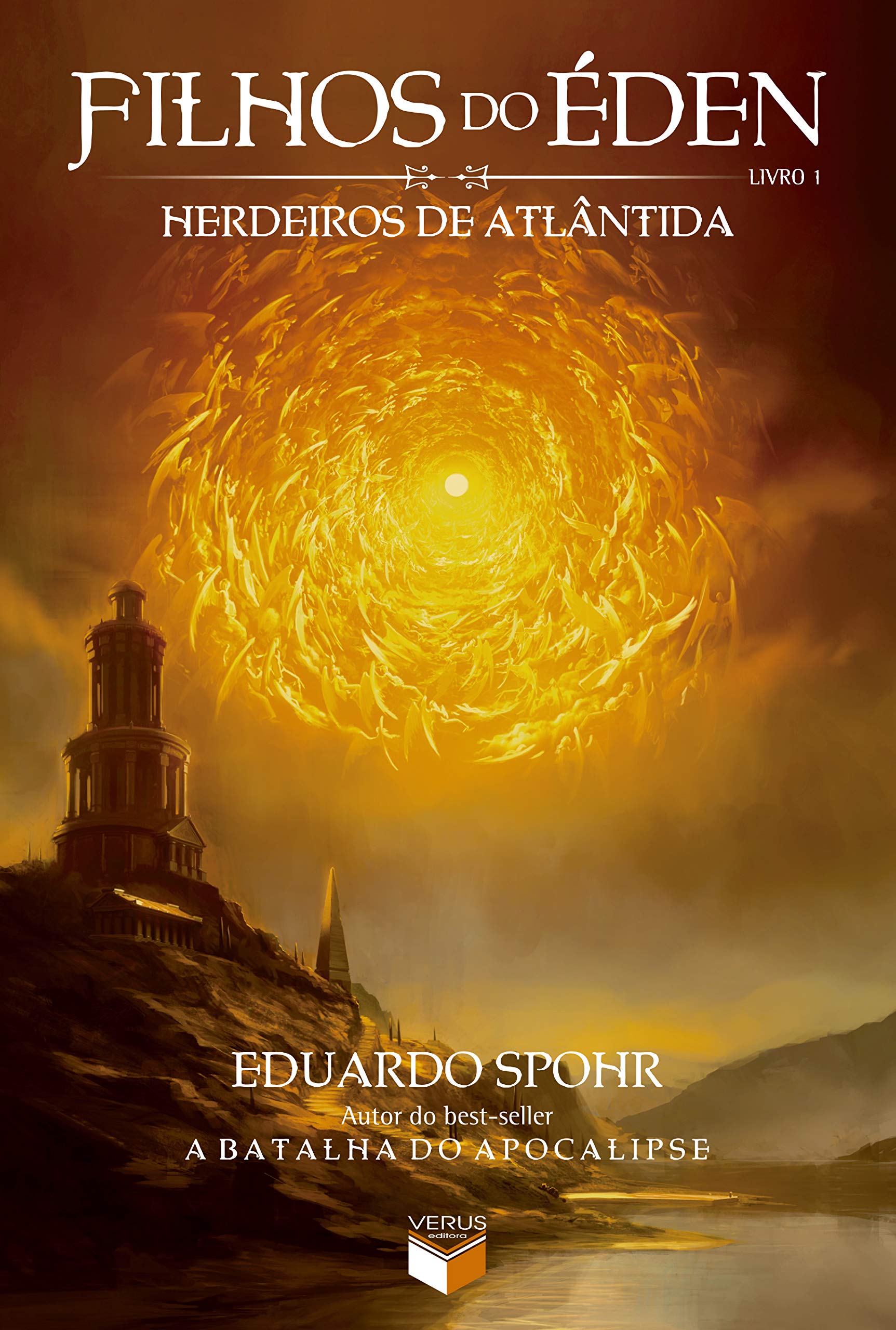 Capa do livro Herdeiros de Atlântida, primeiro da trilogia Filhos do Éden